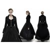 Elegant Spring Fancy Black Woman Gothic Lace Long Dress Coat (M)