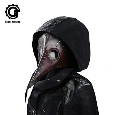 Steampunk Plague Beak Mask Gothic Cosplay Retro Doctor Bird Mask (Brown)