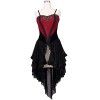 Steel master Gothic Spaghetti Strap Party Dresses Steampunk Evening Dress (XXL)