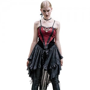 Steel master Gothic Spaghetti Strap Party Dresses Steampunk Evening Dress (XXL)