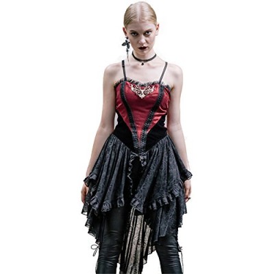 Steel master Gothic Spaghetti Strap Party Dresses Steampunk Evening Dress (XXL)