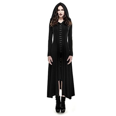 STEELMASTER Punk Gothic Knitted Slim Long Sleeves Hooded Evening Dresses (S)