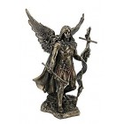 Archangel Saint Gabriel with Cross and Trumpet Statue Sculpture