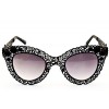 Wm548-vp Metal Cateye Sunglasses Womens (Shar Black)