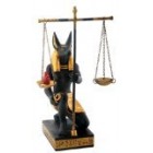 SUMMIT COLLECTION Black and Gold Anubis Scales of Justice Egyptian Statuette