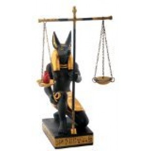SUMMIT COLLECTION Black and Gold Anubis Scales of Justice Egyptian Statuette