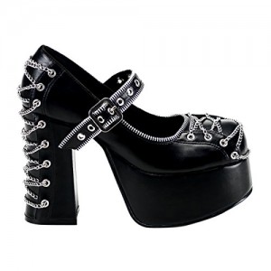4 1/2 Inch Chain Corset Gothic Shoes Chunky Heel Platform 4 1/2 Inch Chain Corset Gothic Shoes Chunky Heel Platform