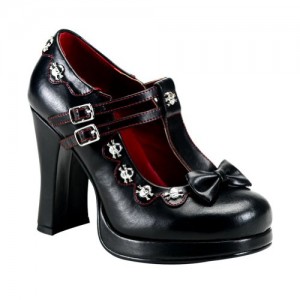 4 Inch Womens Gothic Shoes Studs Bow Pump Mary Janes Chunky Heel Size: 6 4 Inch Womens Gothic Shoes Studs Bow Pump Mary Janes Chunky Heel Size: 6