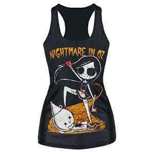 Sunsen Womens Gothic Tank Top Punk Print Vest Blouse Rock Tee Camisole Sunsen Womens Gothic Tank Top Punk Print Vest Blouse Rock Tee Camisole