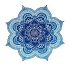 The Boho Street - 100% Cotton Large Round Lotus Flower Mandala Light Weight Tapestry (1, Blue)