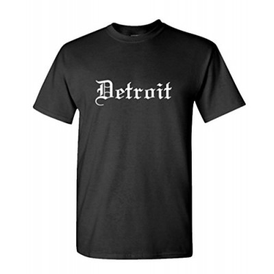 DETROIT GOTHIC FONT - thug rap hip hop music Tee Shirt T-Shirt, L, Black