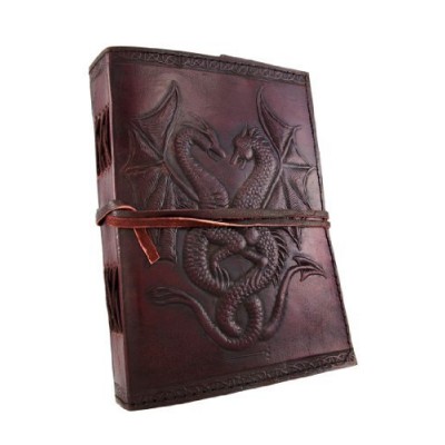 Embossed Leather Dual Dragons 120 Leaf Journal by Things2Die4