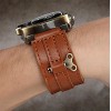 ThinkGeek Steampunk-Styled Tesla Analog Watch Weathered-Brass Look on Metal Findings Plus Leather Strap