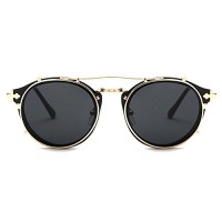 TIJN Stylish Steampunk Circle Clip Sunglasses Celebrity Style Eyewear