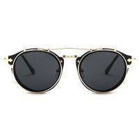 TIJN Stylish Steampunk Circle Clip Sunglasses Celebrity Style Eyewear