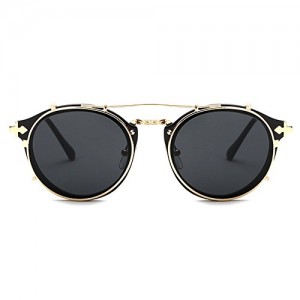 TIJN Stylish Steampunk Circle Clip Sunglasses Celebrity Style Eyewear