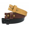 LS -Toneka Steampunk Narrow Cowhide Full grain Leather Belt Strap with interchangeable Snap Button Width 1.33 inches (40(fits 38" waist), Black)