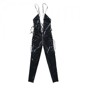 TOOGOO(R) Ladies Black Open Crotch Exposed Chest PVC Faux Leather Zipper Bodysuit Sexy Jumpsuit Clubwear Game Role Gothic Fetish Clothing TOOGOO(R) Ladies Black Open Crotch Exposed Chest PVC Faux Leather Zipper Bodysuit Sexy Jumpsuit Clubwear Game Role Gothic Fetish Clothing