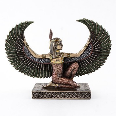 Top Collection 6 inch Egyptian Winged Maat Sculpture in Cold Cast Bronze