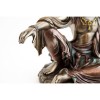 Top Collection H 7.25" W 6.5" Water & Moon Quan Yin in Royal Ease Pose Statue in Cold Cast Bronze - Goddess of Mercy Buddha Statue