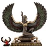 Top Collection Large 13.5-inch Tall 14-inch Wide Egyptian Winged Maat Goddess of Truth and Justice. Bronze Powder Mixed with Resin.