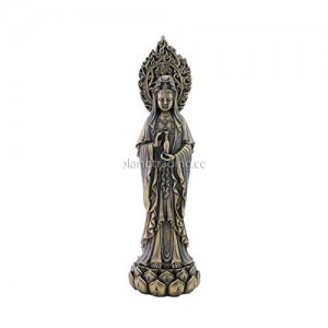 Top Collection Small 7" H Meditating Avalokiteshvara Guan Yin Standing on Lotus Pedestal Statue. Bronze Powder Mixed with Resin - Bronze Antique Fi... Top Collection Small 7" H Meditating Avalokiteshvara Guan Yin Standing on Lotus Pedestal Statue. Bronze Powder Mixed with Resin - Bronze Antique Fi...