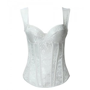 Topmelon Vintage Steel Boned Waist Cincher Corset Shapewear Vest with Zipper (XXL, White) Topmelon Vintage Steel Boned Waist Cincher Corset Shapewear Vest with Zipper (XXL, White)