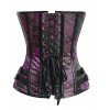 Topmelon Women Steampunk Corset Top Waist Training Bustier Body Shaper, Purple, 2X-Large