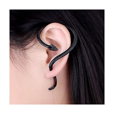 Ularmo 2015 New Popular Gothic Punk Temptation Ear Cuff Wrap Clip Earring (Snake Black)