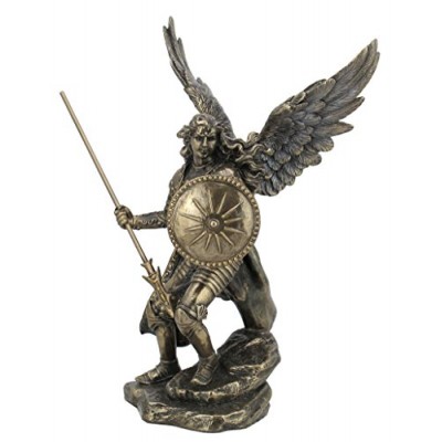 9.37 Inch Cold Cast Bronze Color Archangel Raphael Figurine Statue