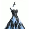 Black Lace Long Tulle A Line Prom Dresses Evening Party Corset Gothic Wedding Gowns Sky Blue US 22W