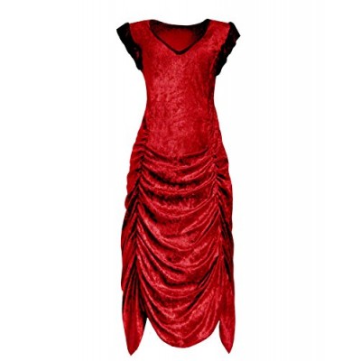 Victorian Valentine Steampunk Antique Inspired Gothic Dress Red (1X)