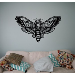 Butterfly Skull Wall Decal Vinyl Sticker Gothic Home Interior Living Room Decor Door Stickers Om Housewares Bedroom Design Anti Stress Decor 3(btf)
