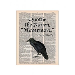 The Raven, Edgar Allan Poe Quote, Dictionary Page Art Print, 8x11 UNFRAMED