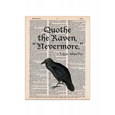 The Raven, Edgar Allan Poe Quote, Dictionary Page Art Print, 8x11 UNFRAMED