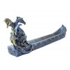 Mythical Blue Western Fire Dragon Incense Burner Holder Dark Legend Halloween Medieval Party Home Decor Gift