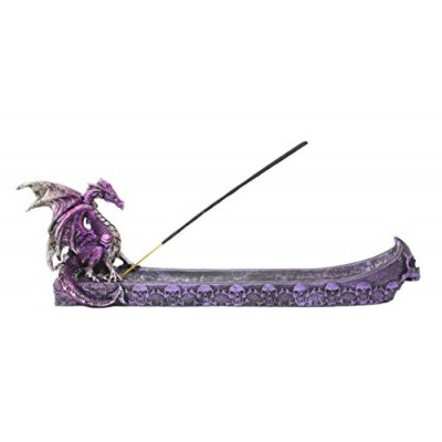 Mythical Purple Western Fire Dragon Incense Burner Holder Dark Legend Halloween Medieval Magical Party Home Decor Gift