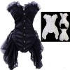 Wiipu women's Retro Gothic Vampire Satin Corset Dress(J731)-Large black