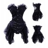 Wiipu women's Retro Gothic Vampire Satin Corset Dress(J731)-Large black