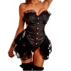 Wiipu women's Retro Gothic Vampire Satin Corset Dress(J731)-Large black