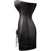 Wiipu Women's Sexy Faux Leather Corset Mini Dress(J748) XXLarge Black