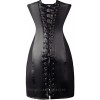 Wiipu Women's Sexy Faux Leather Corset Mini Dress(J748) XXLarge Black