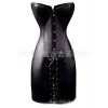 Wiipu Women's Sexy Faux Leather Corset Mini Dress(J748) XXLarge Black