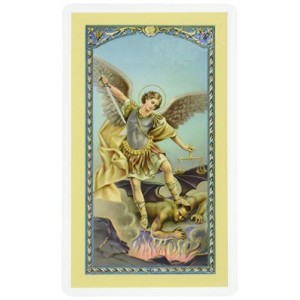 WJ Hirten E24-330 Saint Michael The Archangel, Clear Holy Cards