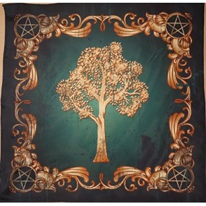 Wiccan Tree Harvesting 22”x22” Cloth Wicca Pagan Witch Shawl Wiccan Tree Harvesting 22”x22” Cloth Wicca Pagan Witch Shawl