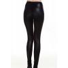 Vintage Punk Lace up Stitching Faux Leather Gothic Embossed Pattern Legging 