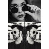 Mens Womens 80's Boho Chic Gothic Steampunk Sidestreet Grey Lens Flip-up Round Mirror Lens Metal Frame Sunglasses Goggles