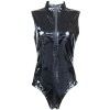 YiZYiF Sexy Women's Zipper PVC Leather Wetlook Catsuit Bodysuit Clubwear X-Large