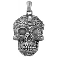 YTC Summit Silver Color Pewter Dod Sugar Skull Pendant