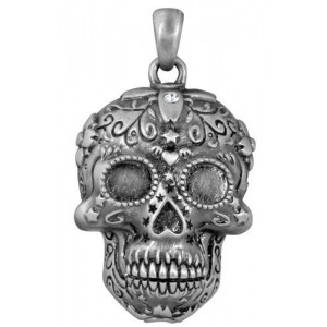 YTC Summit Silver Color Pewter Dod Sugar Skull Pendant